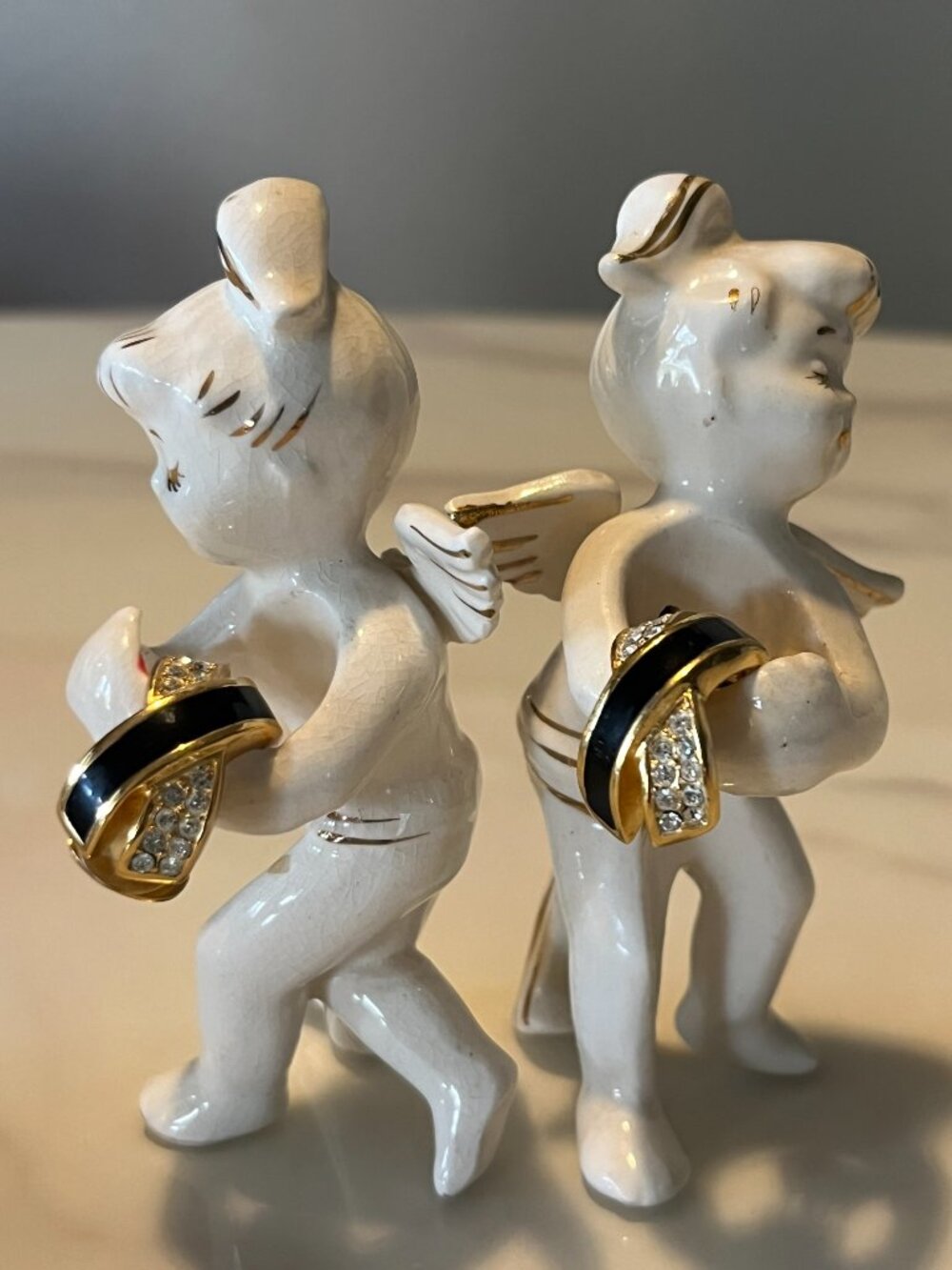 Christian Dior Vintage Gold, Enamel & Crystal Earrings + COA & Box